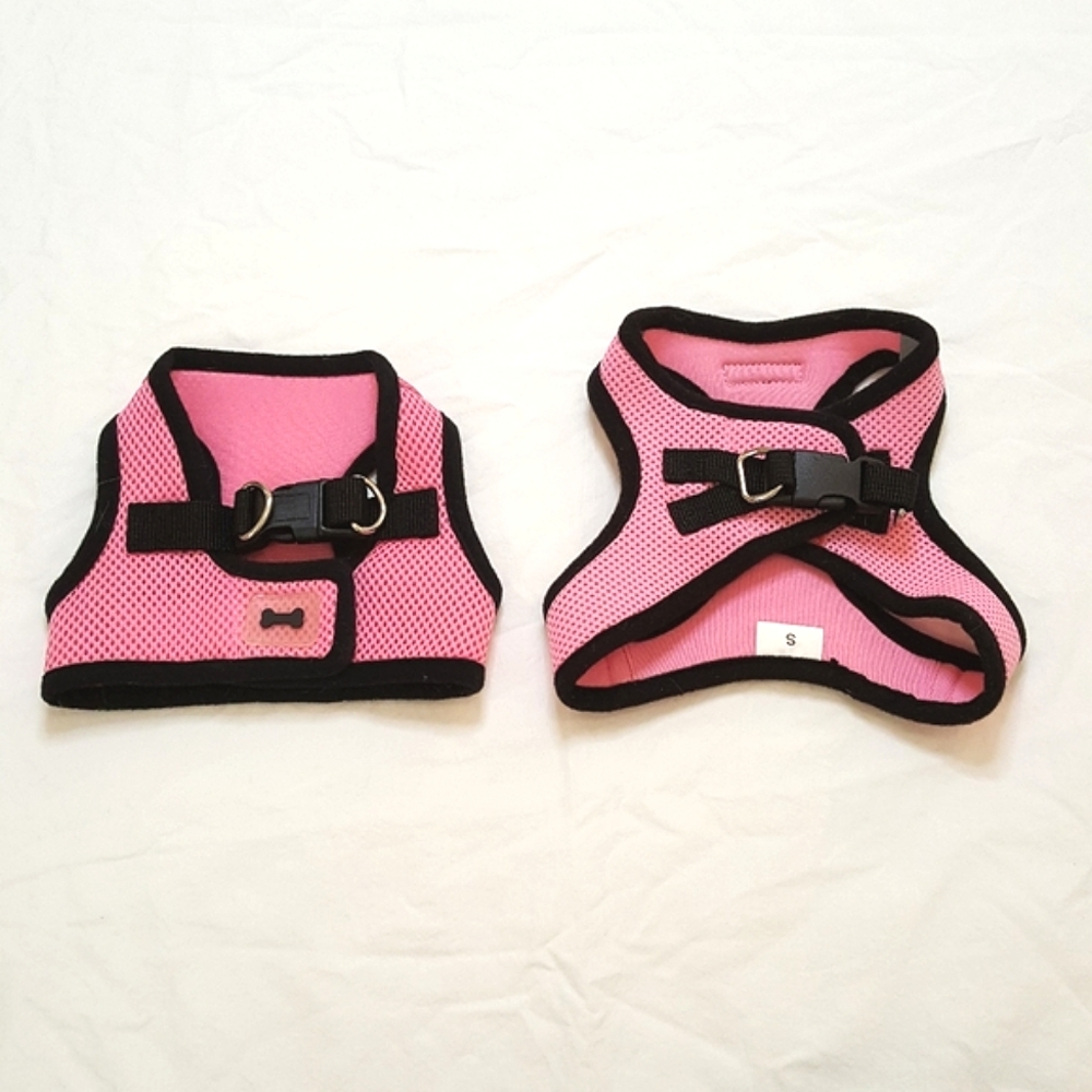 NWOT Two Pink Mesh Pet Harnesses S and XS
